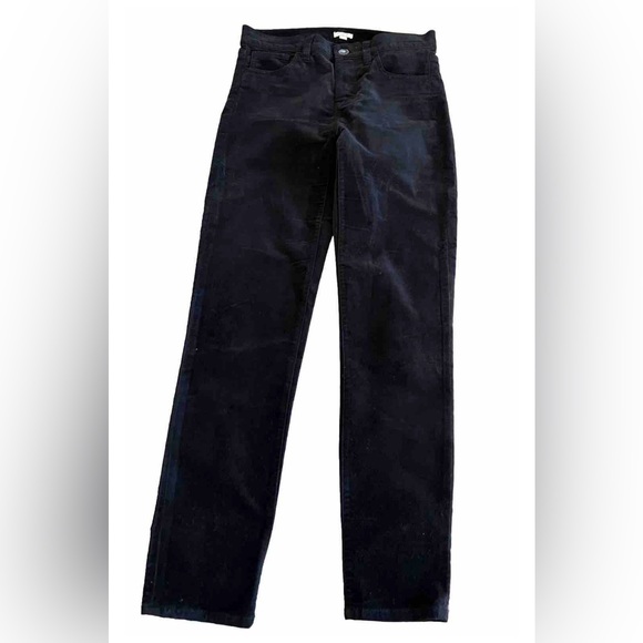 J. Crew Pants - J.CREW Black Velvet Ankle Skinny Medium Rise Stretch Pants Size 25 30x28